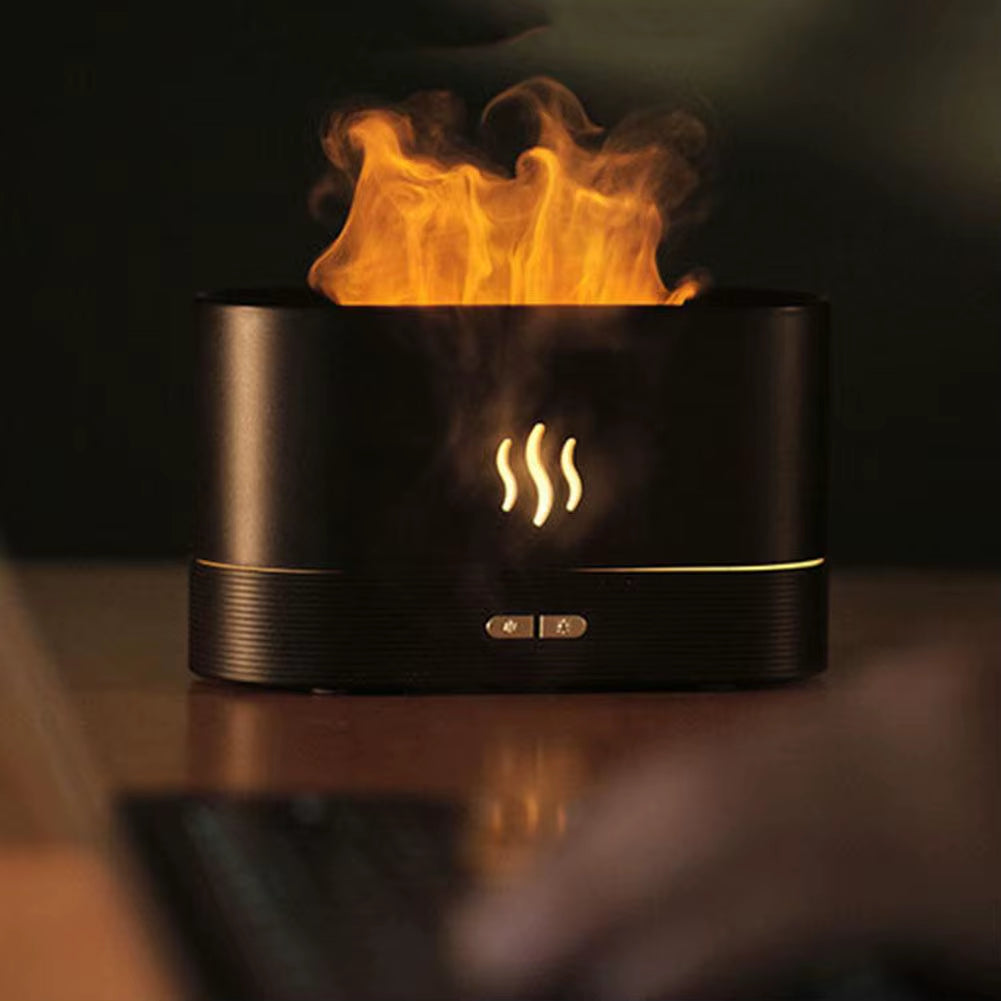 Flame Aroma Diffuser Humidifier Desktop Portable Mute Flame Light Air Humidifier Silent Aroma Diffuser for Household Office Room
