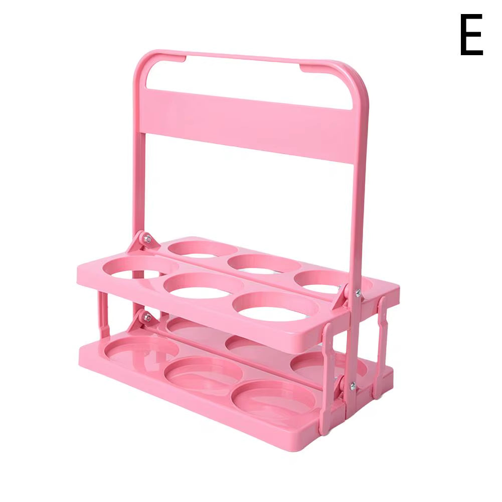 Portable Foldable Plastic Beer Rack Cup Organizer Wine Rack Beer Bottle Holder Beverage Basket Reusable Cocktail Rack